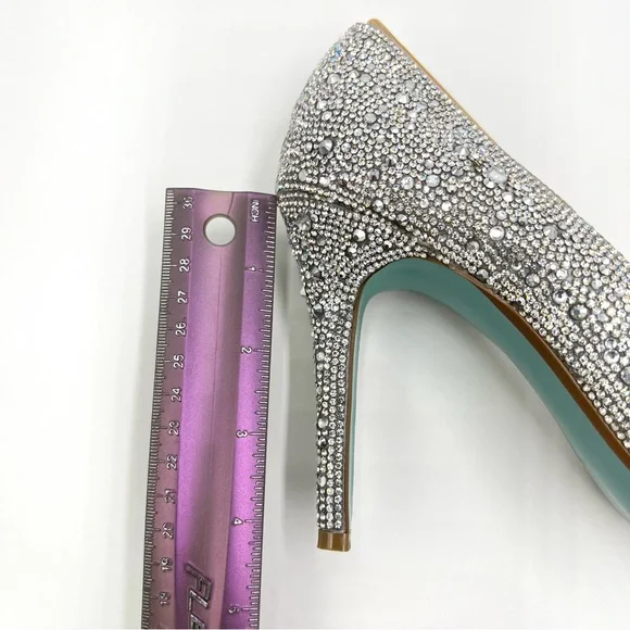 Betsey Johnson Women's SB Hazil Jeweled Silver Stiletto Heels Pumps Shoes 9 - Picture 15 of 15